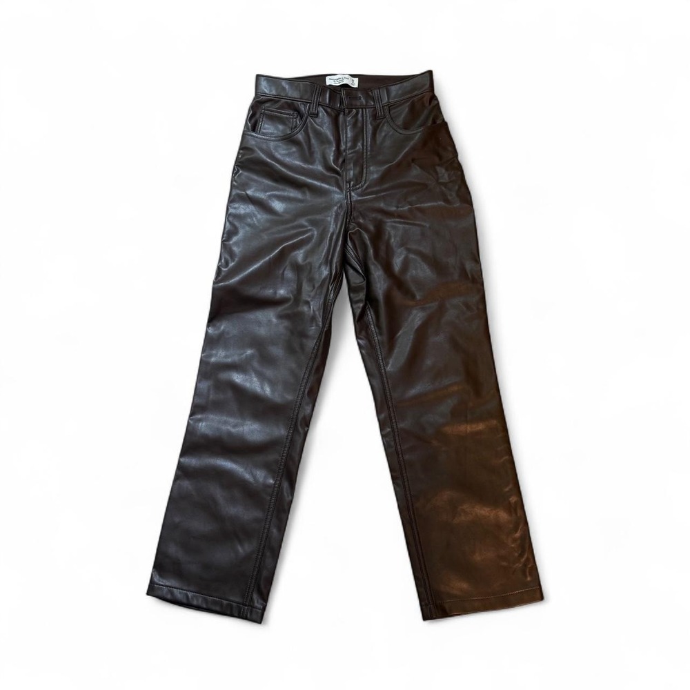 Abercrombie & Fitch brown leather pants